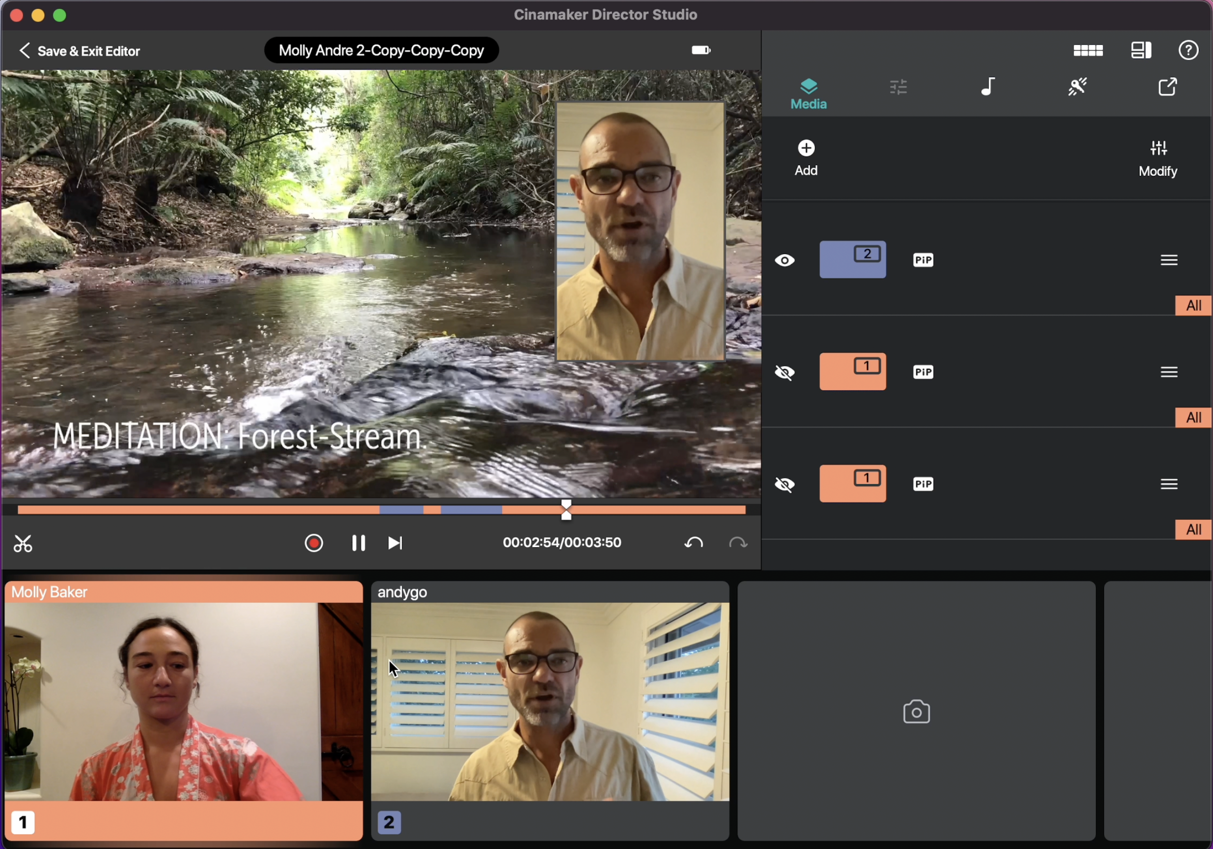 Cinamaker makes recording and editing your Zoom sessions a breeze; in real-time or afterward.